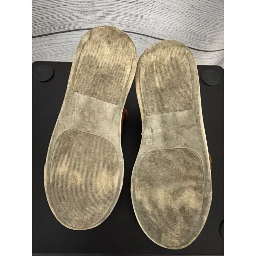 Vince Camuto Boys Brown Faux Leather Casual Sneakers Size 3